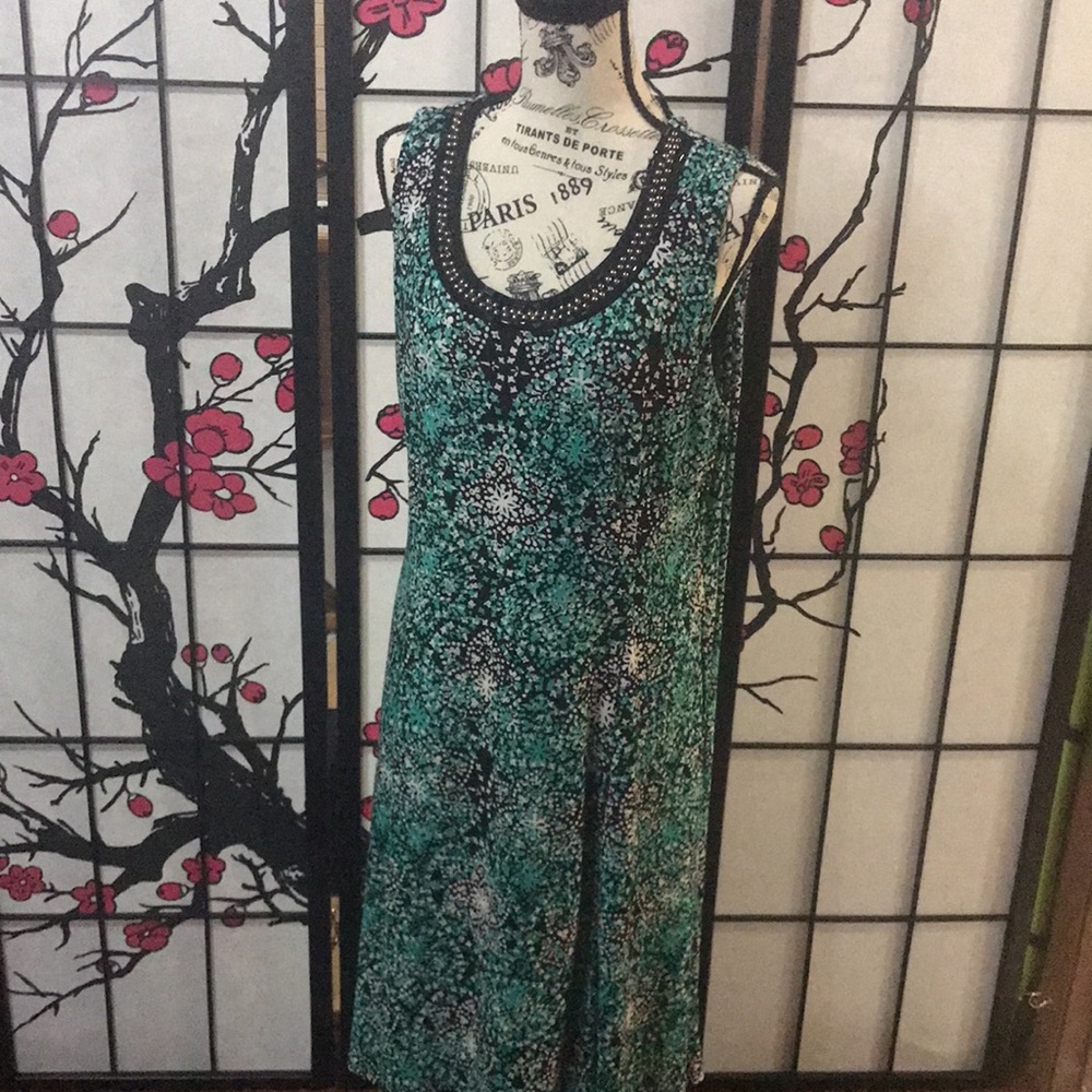JM Collection XL summer dress green and black